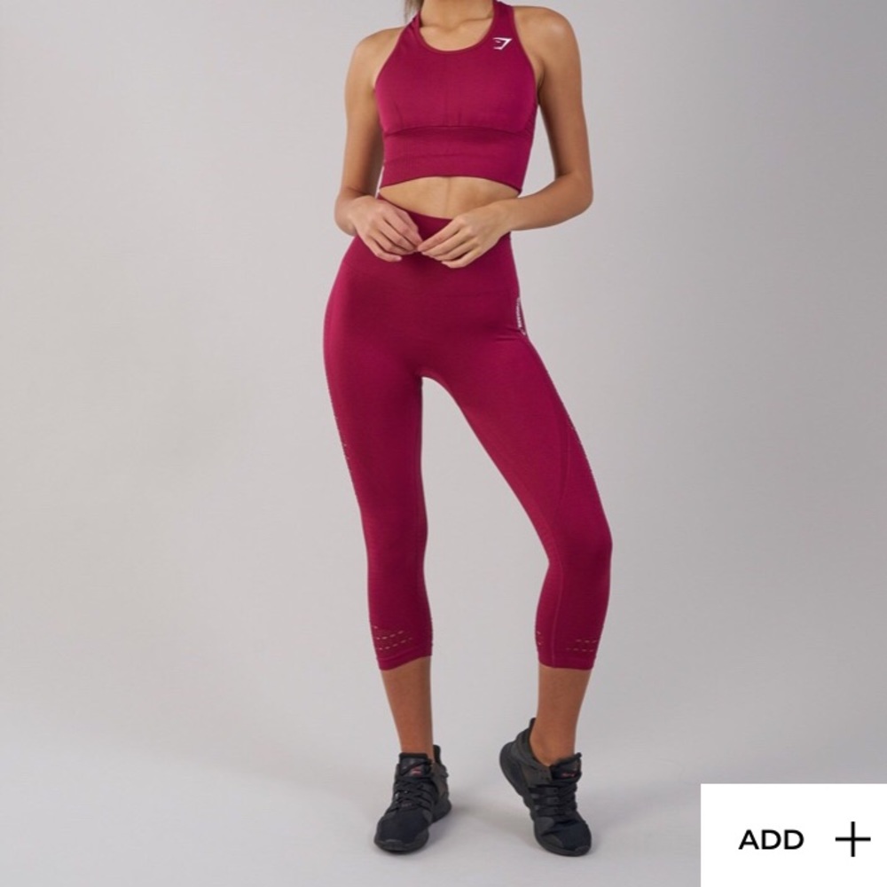Gymshark Beet Energy Cropped Leggings